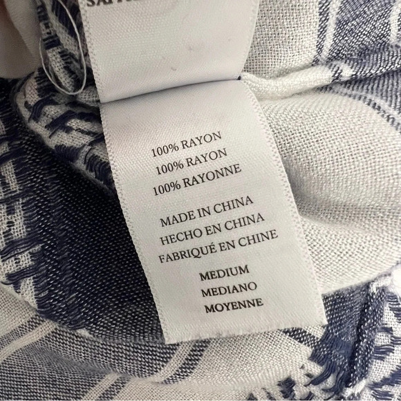 Rails Adelinel Dress Sapphire Jacquard Navy White Tassle Long Sleeve Size M - Picture 10 of 12